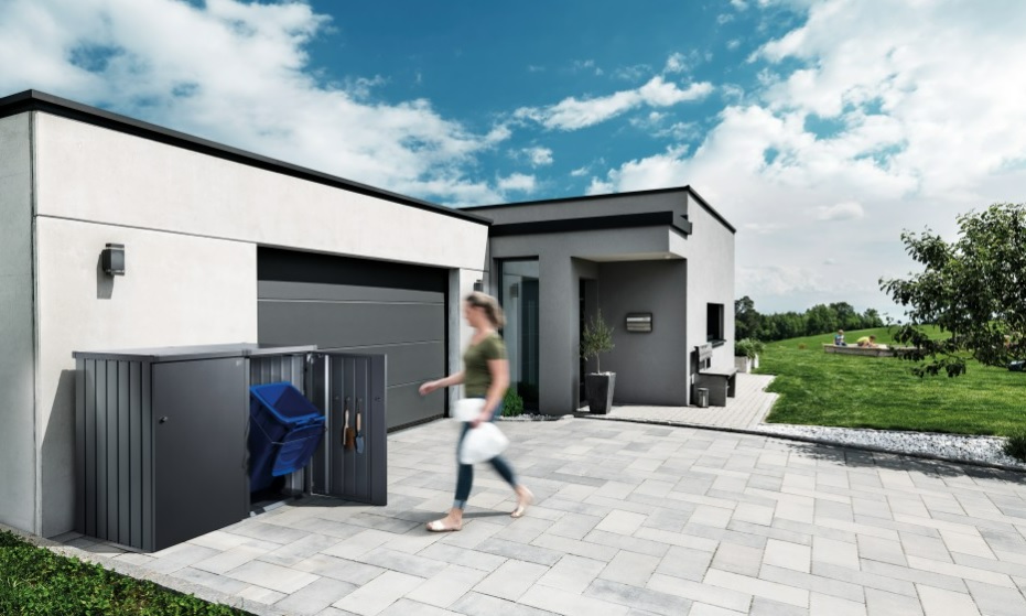 Modulare Mülltonnenbox ALEX®, diverse Farben, 800 x 880 x 1290 mm