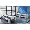 Kantinentisch mit Sitzbänken in weiss, Tisch 1300 x 680 x 728 mm