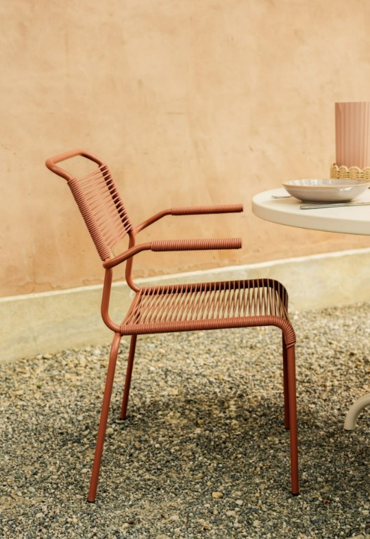 Schaffner Chaise de jardin Spaghetti Säntis avec accoudoirs, disponible en plusieurs versions