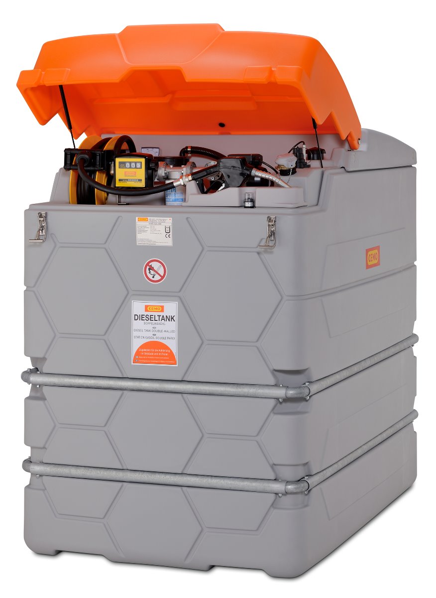 Dieseltank CUBE von CEMO mit Elektropumpe 230 V für den Aussenbereich | Inhalt 1000 – 7500 l