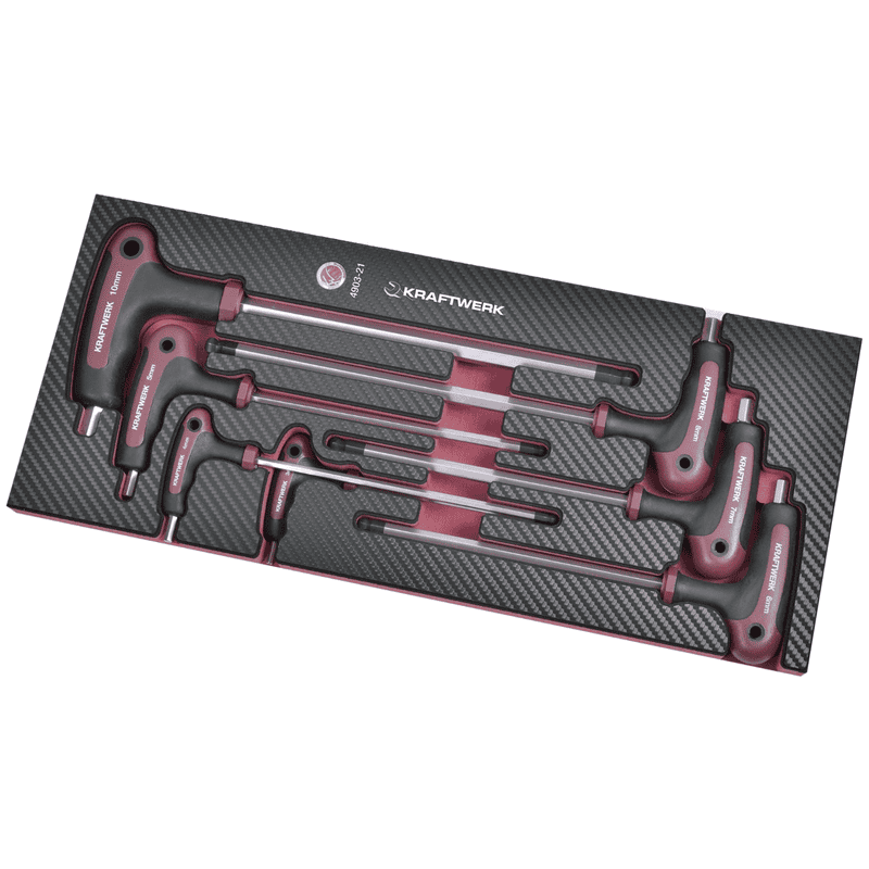 KRAFTWERK PRO-LINE EVA3 ERGOKRAFT Kugelkopf-T-Griff Schraubendreher-Einlage, 7-teilig