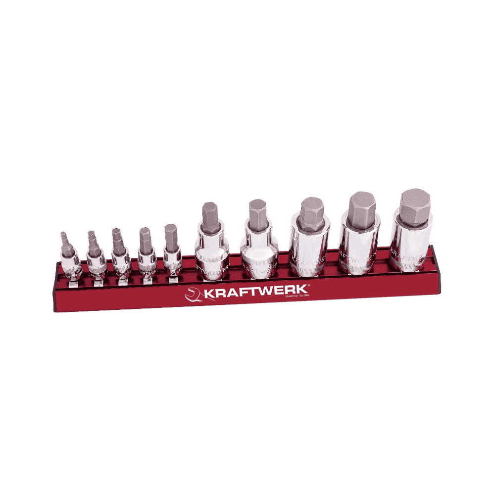 KRAFTWERK PRO LINE Inbusschlüssel-Bit-Stecknuss-Satz MAGALU, 1/4" und 1/2", 10-teilig