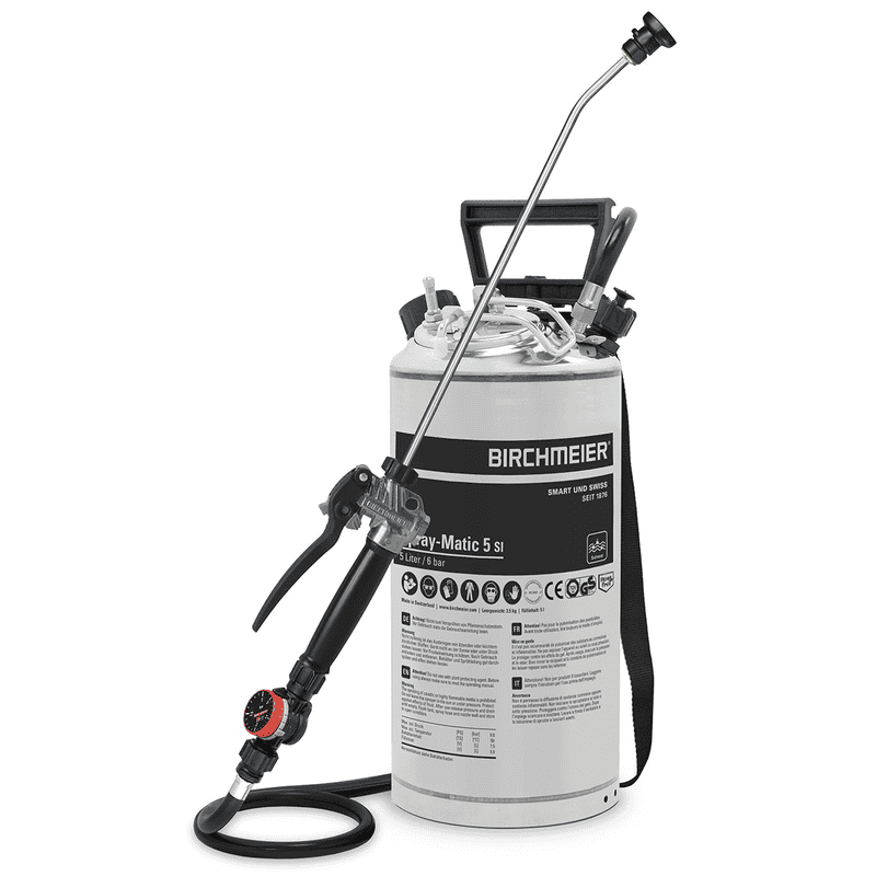 Birchmeier Druckspeicher-Sprühgerät Spray-Matic 5 SI, für Bauprofis, mit Pressluftanschluss, Füllmenge 5 l, in 2 Ausführungen