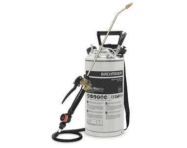 Birchmeier Druckspeicher-Sprühgerät Spray-Matic 5 S, für Bauprofis, mit Handpumpe und Pressluftanschluss, Füllmenge 5 l