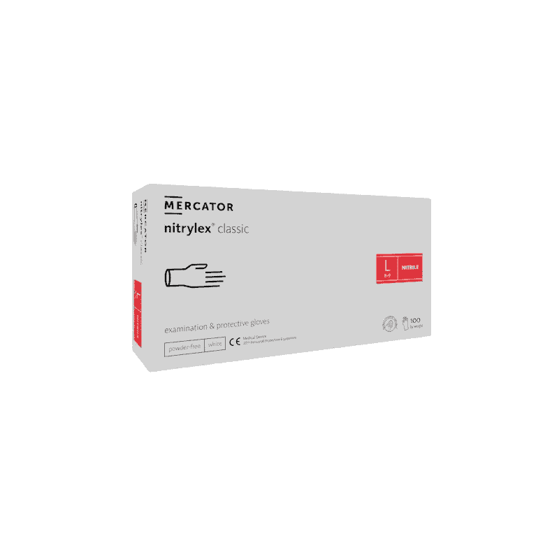 Nitril Einweghandschuhe NITRYLEX CLASSIC, Packung mit 100 Stück, weiss