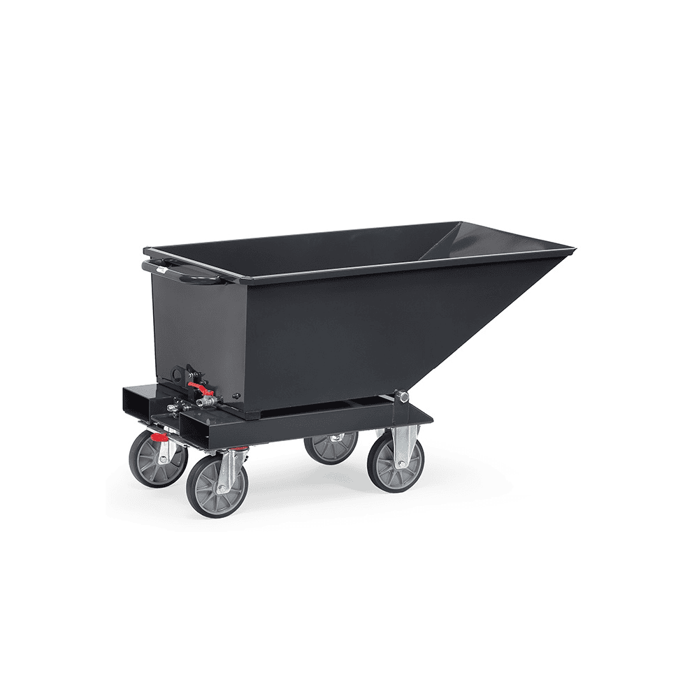 Fetra Muldenkipper mit Ablasshahn "GREY EDITION", 250 Liter Inhalt, 750 kg Tragkraft