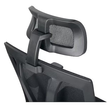 Appuie-tête pour chaise de bureau Orion I avec accoudoirs et dossier en maille, noir