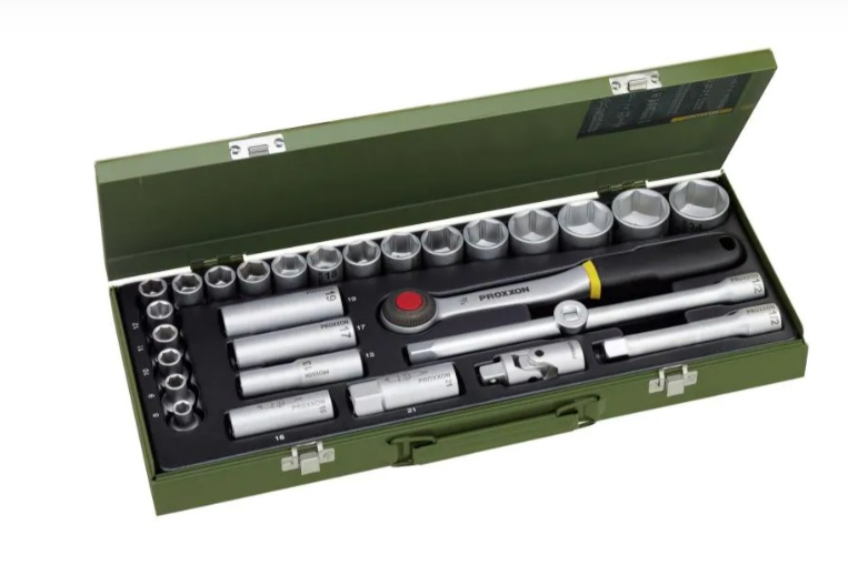 Proxxon Steckschlüsselsatz 1/2", 29-teilig, Steckschlüsseleinsätze von 8 - 34 mm