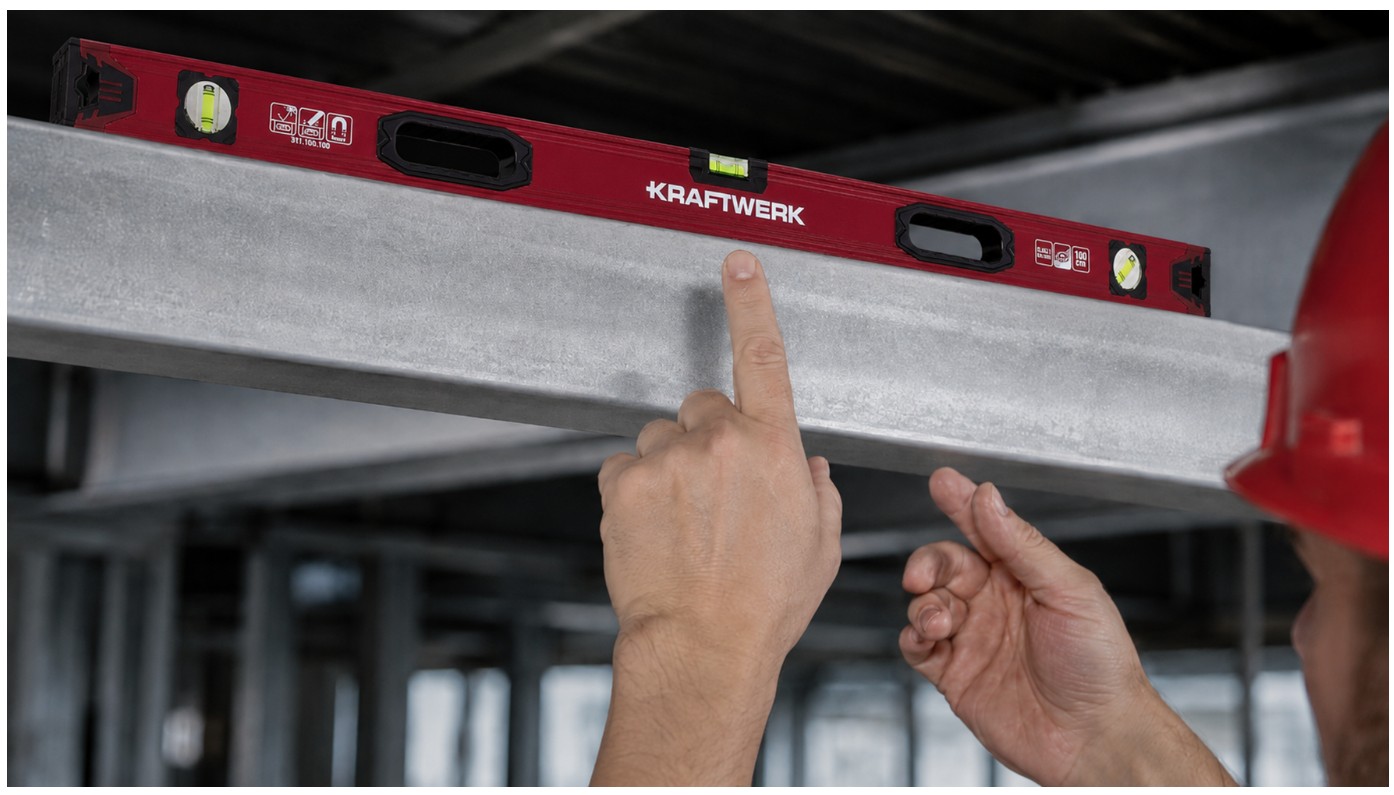 KRAFTWERK PRO LINE Magnetische Wasserwaage, 0.5 mm/m Toleranz, in 4 Grössen