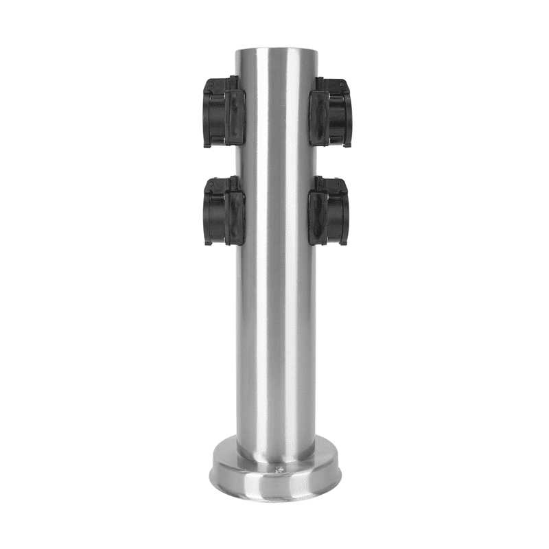Steffen GardenLine Energiesäule Inox mit 4 x Steckdosen T13, IP55