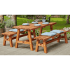 Country table et banc de jardin, trois coleurs, 1770 x 1810 x 760 / 450 mm