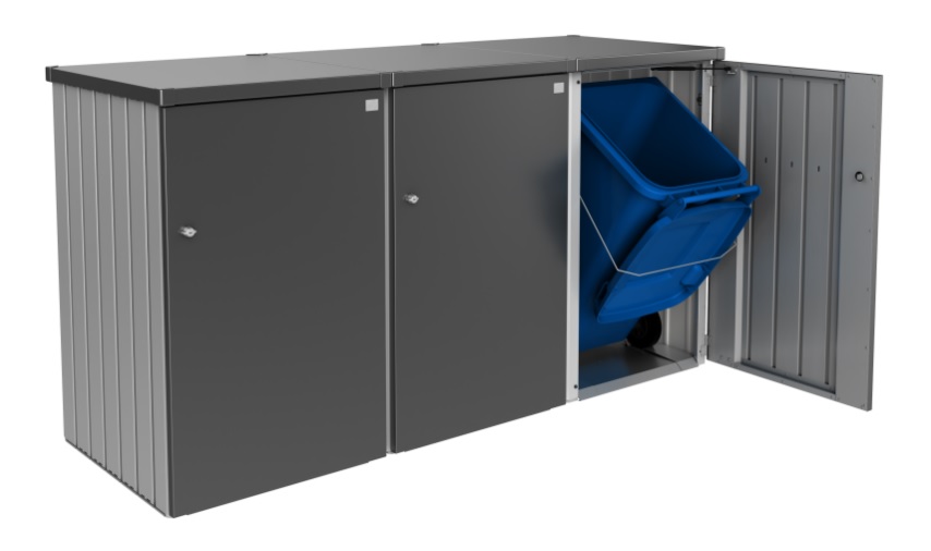 Modulare Mülltonnenbox ALEX®, diverse Farben, 800 x 880 x 1290 mm