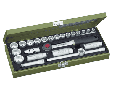 Proxxon Steckschlüsselsatz 3/8"-Ratsche für 6 - 24 mm, 24-teilig