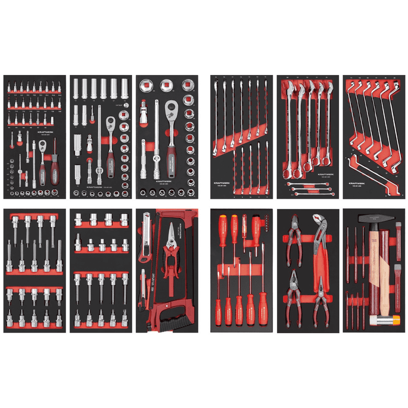 KRAFTWERK Werkstattwagen BT700 7 Schubladen Swiss Line, inkl. Werkzeug, 219-teilig, BxTxH 719 x 474 x 1000 mm