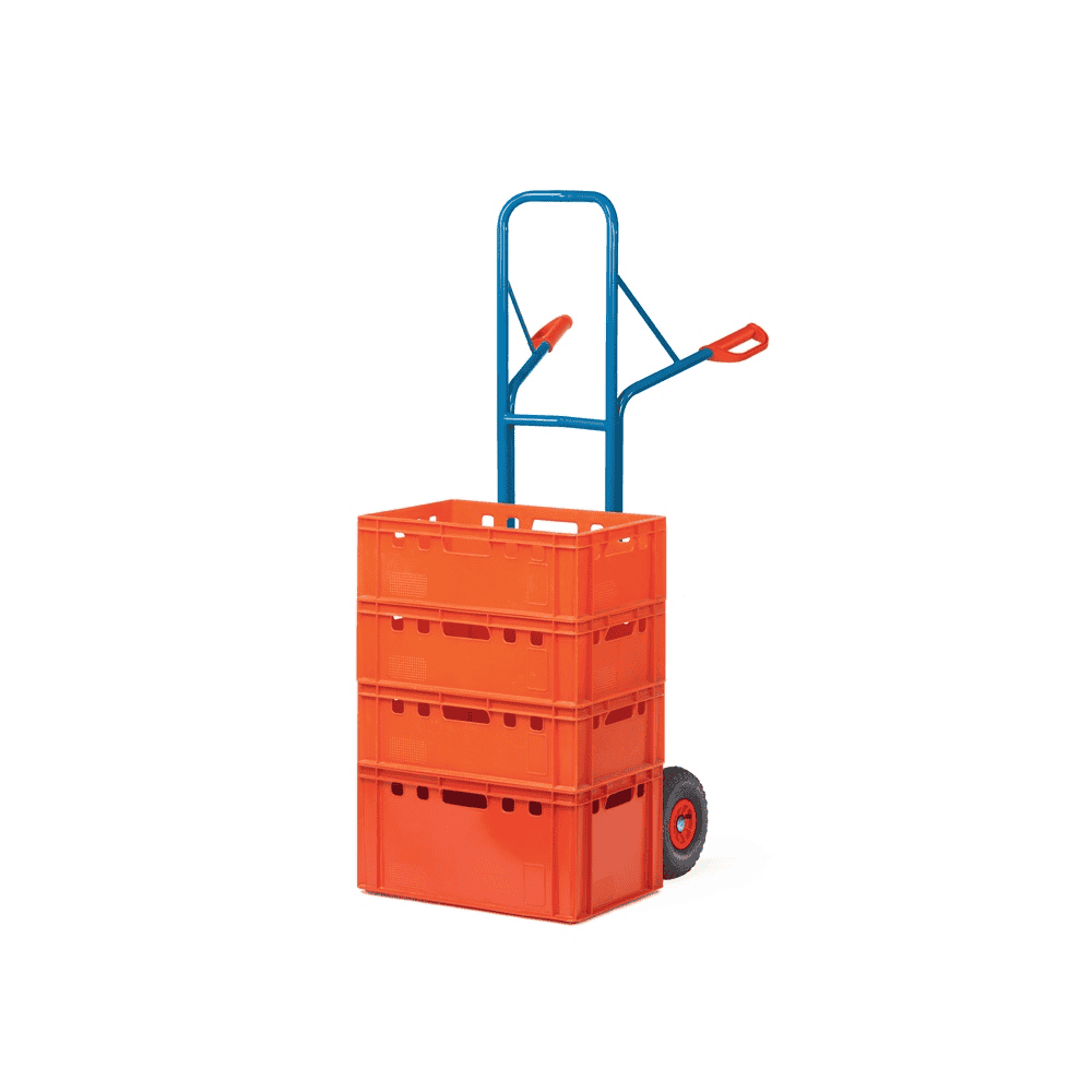 Fetra Diable en tube d'acier, hauteur 1600 mm, plateau extra large