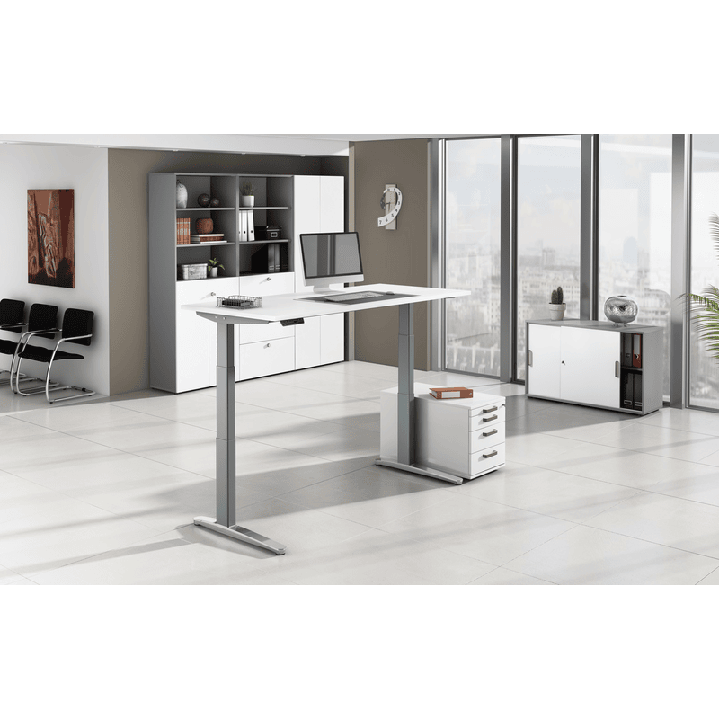 Ergonomischer Stehtisch Lausanne mit Memory-Schalter, elektrisch höhenverstellbar, in diversen Ausführungen