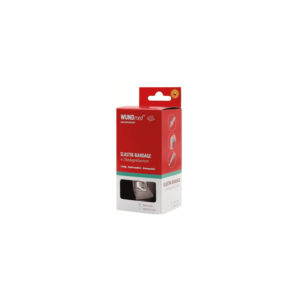 Bandage élastique + 2 pinces, WUNDmed, 04-007, 3 m x 100 mm