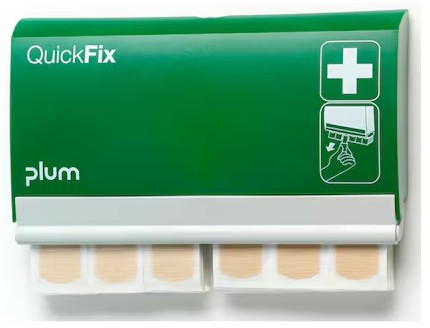 Distributeur de pansements QuickFix avec 2 x 45 pansements élastiques, vert/blanc