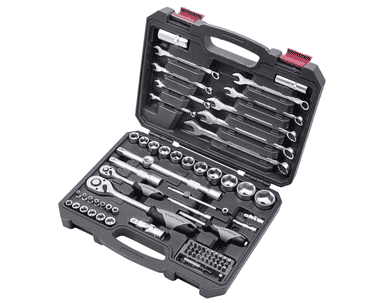 KRAFTWERK Steckschlüssel-Satz, BASIC-LINE, inkl. Werkzeug, 1/4"+1/2", 80-teilig
