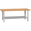 KRAFTWERK Werkbank MODULAR 2000 mit Bodenblech, Arbeitsplatte Buche Multiplex, BxTxH 2000 x 700 x 840 mm