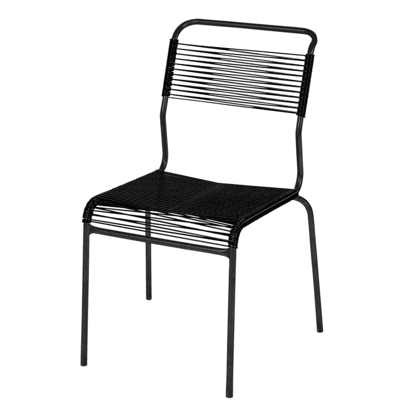 Schaffner Chaise Spaghetti Säntis sans accoudoirs, en tube d'acier galvanisé et revêtu, disponible en plusieurs versions