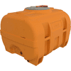 CEMO Fût en PE de forme valise, orange, de 600 à 3000 litres, sans cloison anti-ballottement