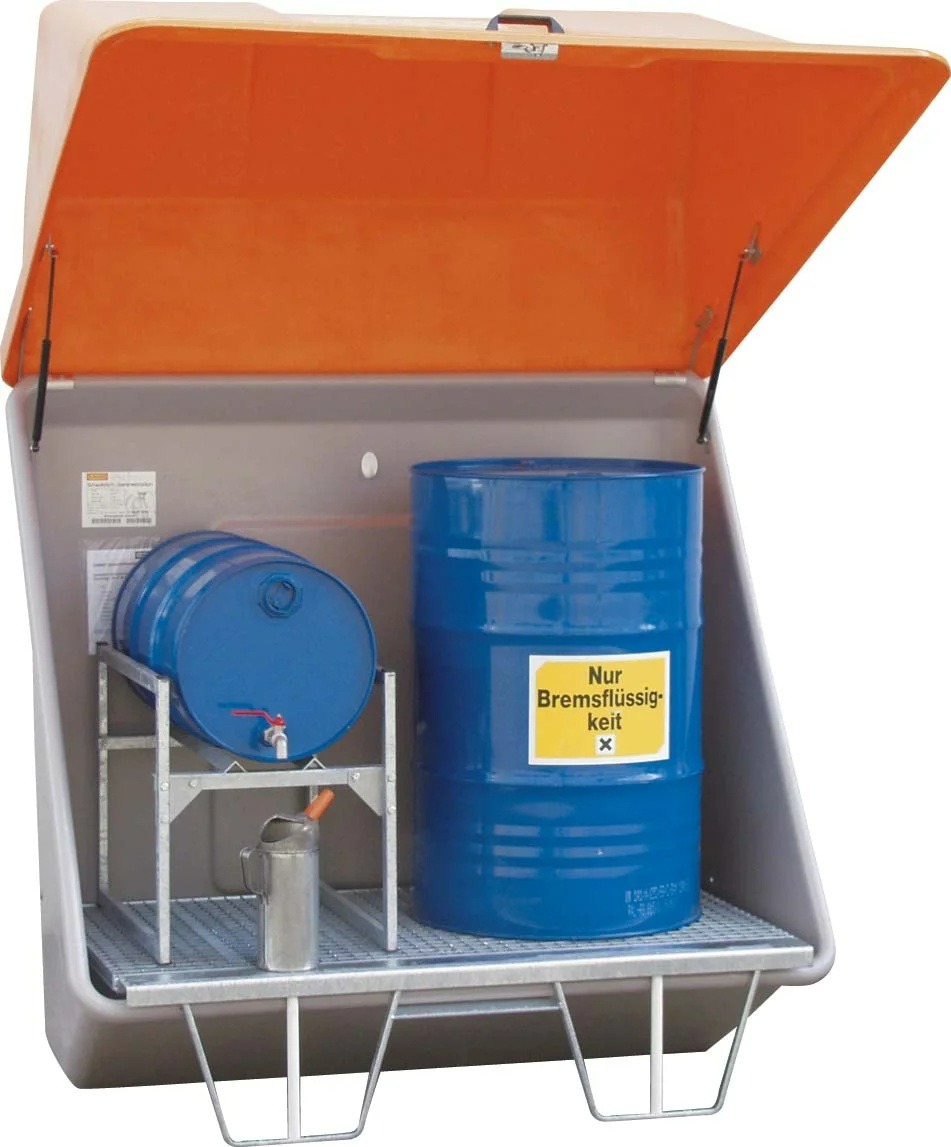 CEMO Conteneur de stockage de substances dangereuses en PRV 200 l Outdoor, destiné aux substances dangereuses et aux liquides polluants pour l'eau