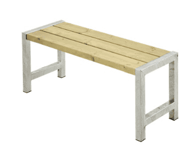 Café-banc de jardin, diverses couleurs, avec ou sans dosserets, 1270 mm