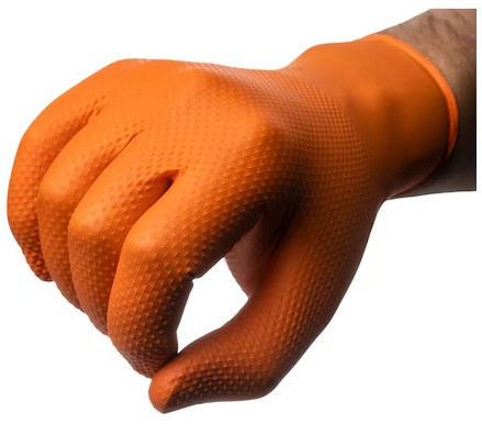 Nitril Einweghandschuhe GoGrip, Packung à 50 Stück, orange, in diversen Grössen