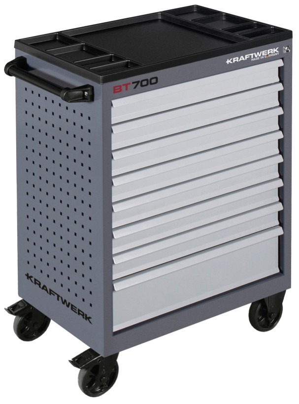 KRAFTWERK BT700 Werkstattwagen, 8 Schubladen, BASIC, inkl. Werkzeug, 351-teilig, BxTxH 719 x 474 x 1000 mm
