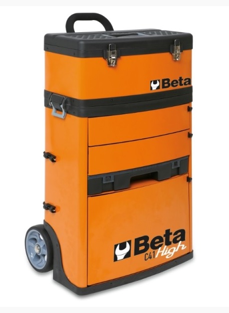 Werkzeugtrolley orange C41H mit zwei getrennten Modulen, 495 x 250 x 862 mm