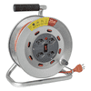 Steffen Metall-Kabelrolle LOOP, 4 x T13, Td 3×1.5 mm², Thermoschutz, IP20, silber/grau, Kabellänge 25 m