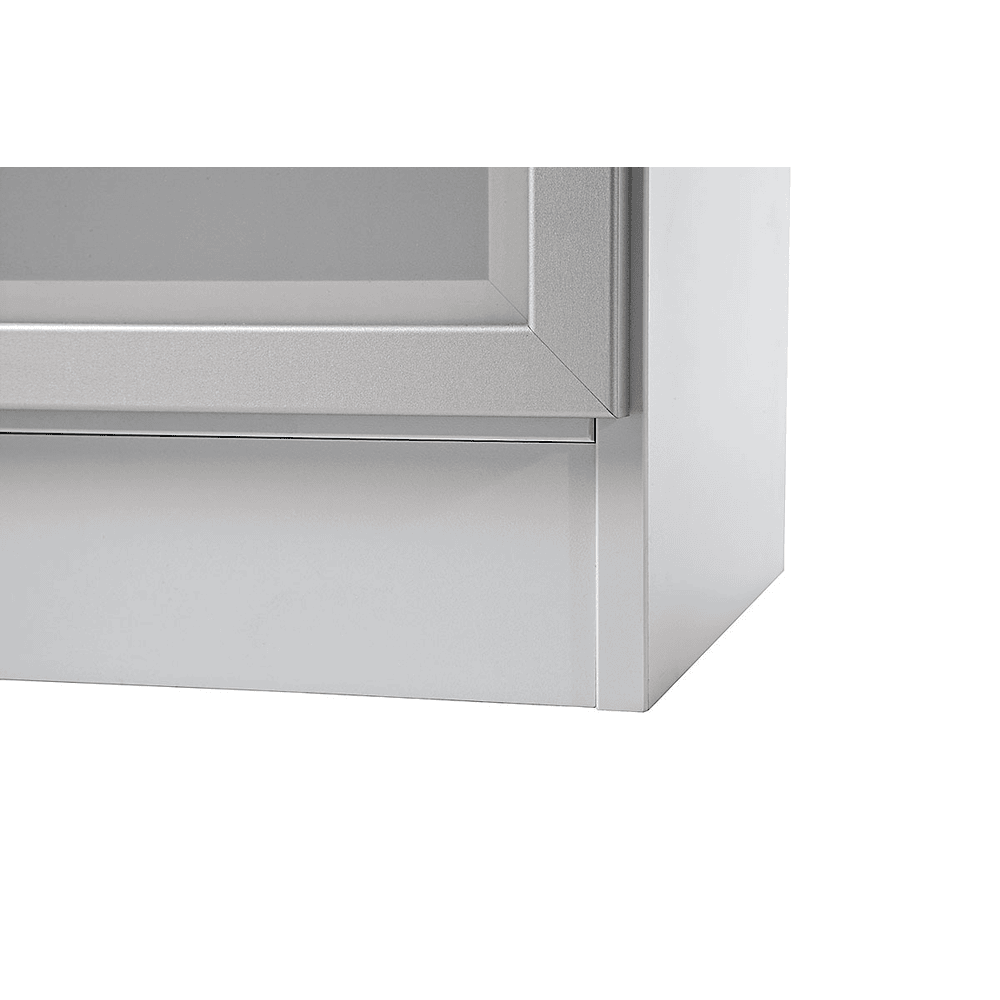 Aktenschrank Rhone mit Milchglastüren, 800 x 420 x 2004 mm, Rahmen silber, in diversen Farben