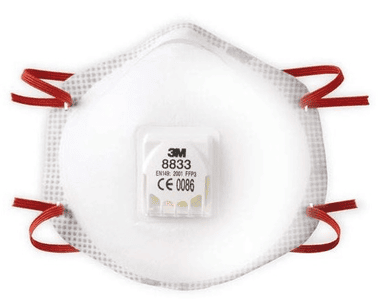 3M Atemschutzmaske Ventil 8833 weiss/rot, 2 Stück