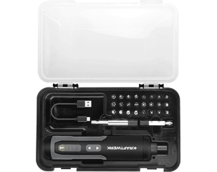KRAFTWERK Akku-Bit-Stabschrauber Set 3.6V mit USB-C, 28-teilig