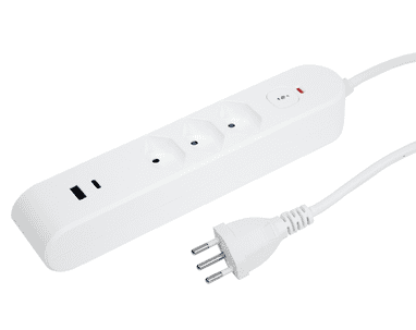 Steffen Steckdosenleiste IQ PRO, 3 x T13 Steckdosen, 1 x USB-A (18W), 1 x USB-C PD (20W), 10 A, IP20, 3 m Kabel, weiss
