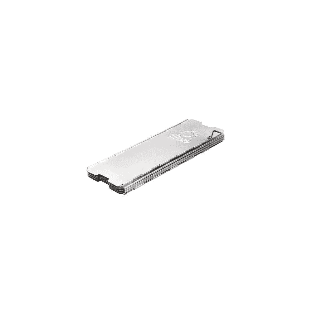 Faltbarer Camping Windschutz aus Stahl, LxB 215 x 660 mm, Flammenschutz für Outdoor Kocher
