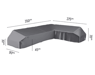 Platinum AeroCover Housse de protection Lounge en forme de L à droite, L x L x L x H 3500 x 2750 x 900 x 700 mm