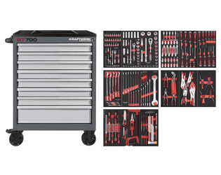 KRAFTWERK BT700 Werkstattwagen mit 8 Schubladen, PRO+HT, inkl. Werkzeug, 237-teilig