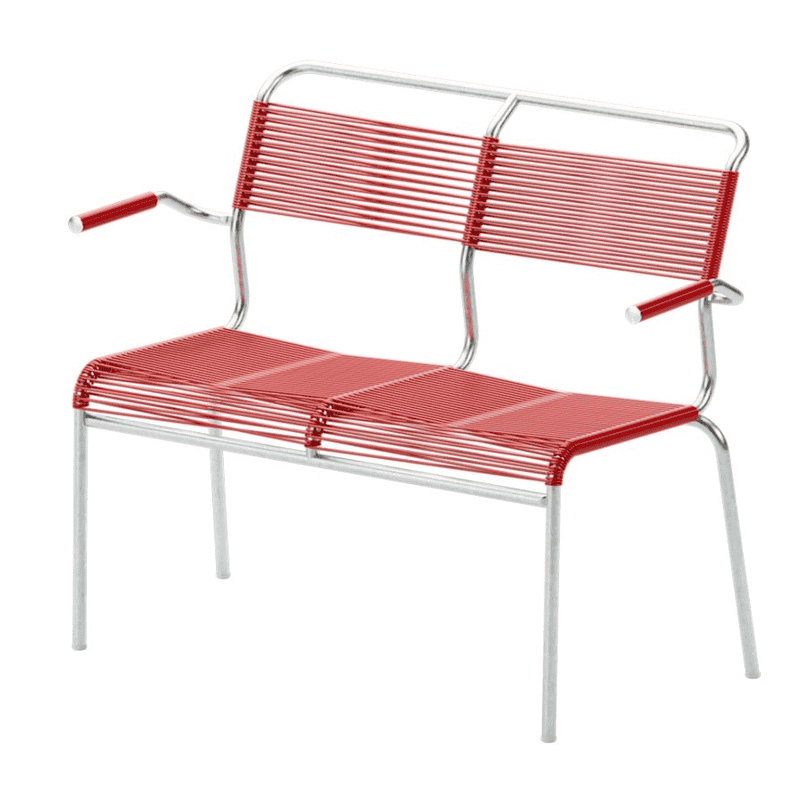 Schaffner Banc double Spaghetti Säntis avec accoudoirs, L x P x H 1070 x 580 x 850 mm, disponible en plusieurs versions