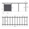 PLUS Pergola double avec clôture Tokyo, noir RAL 9005, modèle 3, L x P x H 6 640 x 2 380 x 2 170 mm
