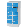Karteischrank - abschliessbar - grau-blau, RAL 7035 / RAL 5012 für Formate DIN A5 und A6