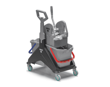 Kärcher Putzwagen mit Doppelfahreimer und Backenpresse Kit Uni Wringer, 2 × 15 l
