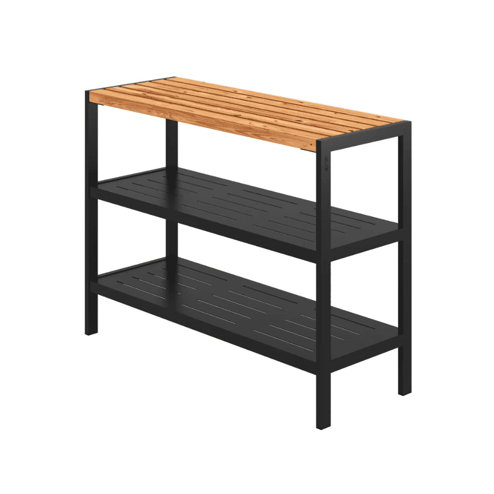 PLUS Table-barbecue Trend avec jardinière en ThermoWood®, L x L x H 1100 x 390 x 900 mm