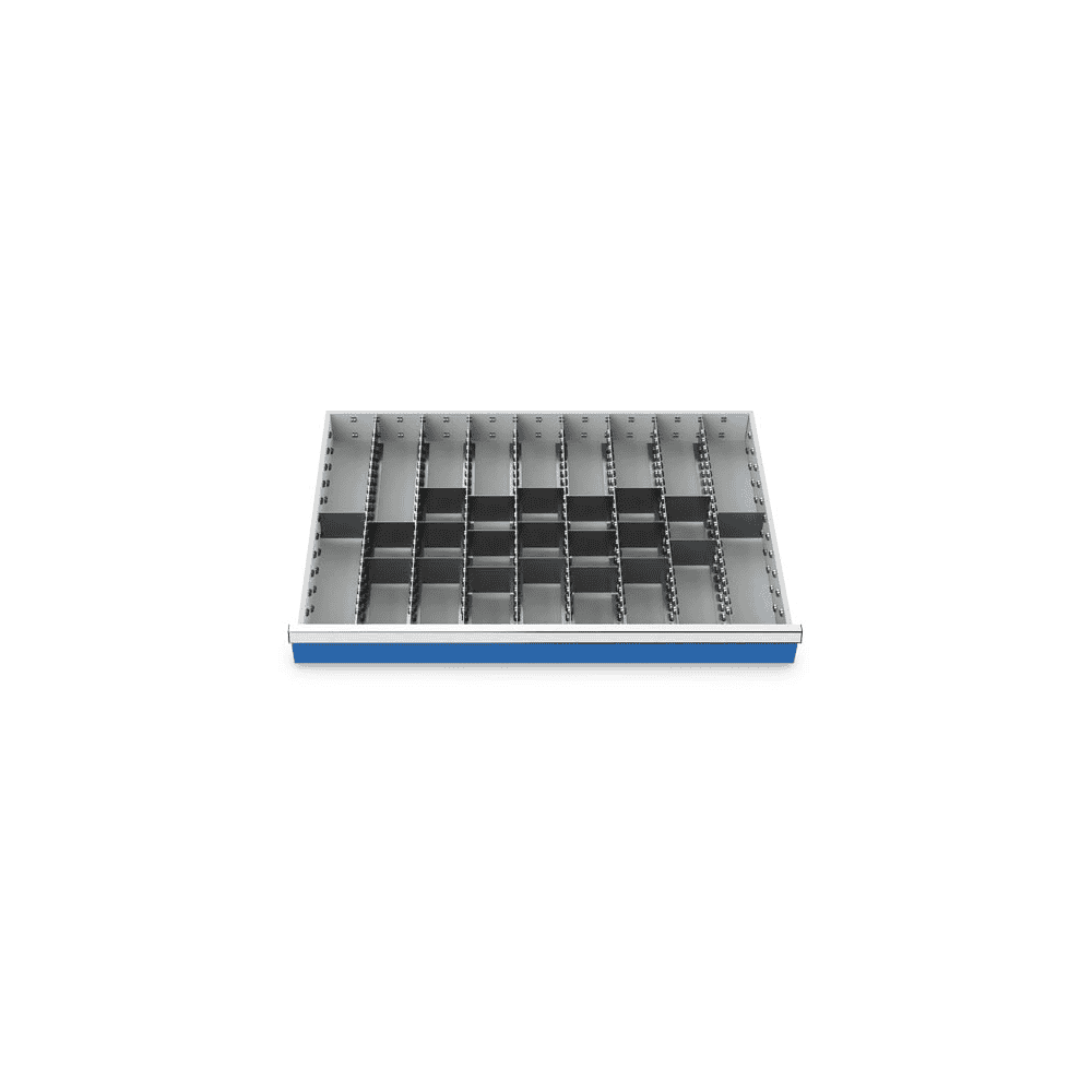 Compartimentage des métallique set 29 pièces, R 36-24, dimension utiles des tiroirs 900 x 600 mm, en 5 hauteurs de façade