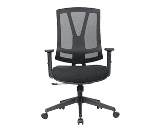 Chaise de bureau Orion I avec accoudoirs et dossier en maille, réglable en hauteur, noir