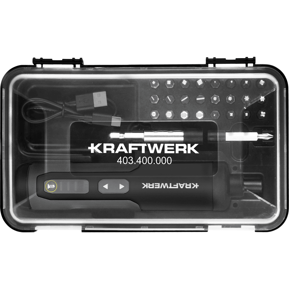 KRAFTWERK Akku-Bit-Stabschrauber Set 3.6V mit USB-C, 28-teilig