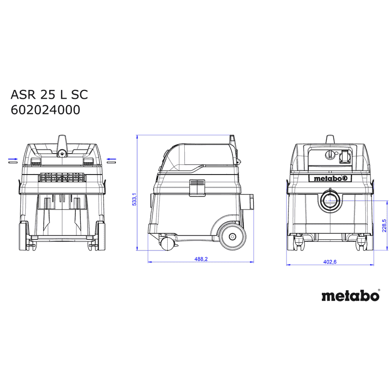 Metabo Allessauger ASR 25 L SC, 1400 Watt, mit elektromagnetischer Abrüttlung