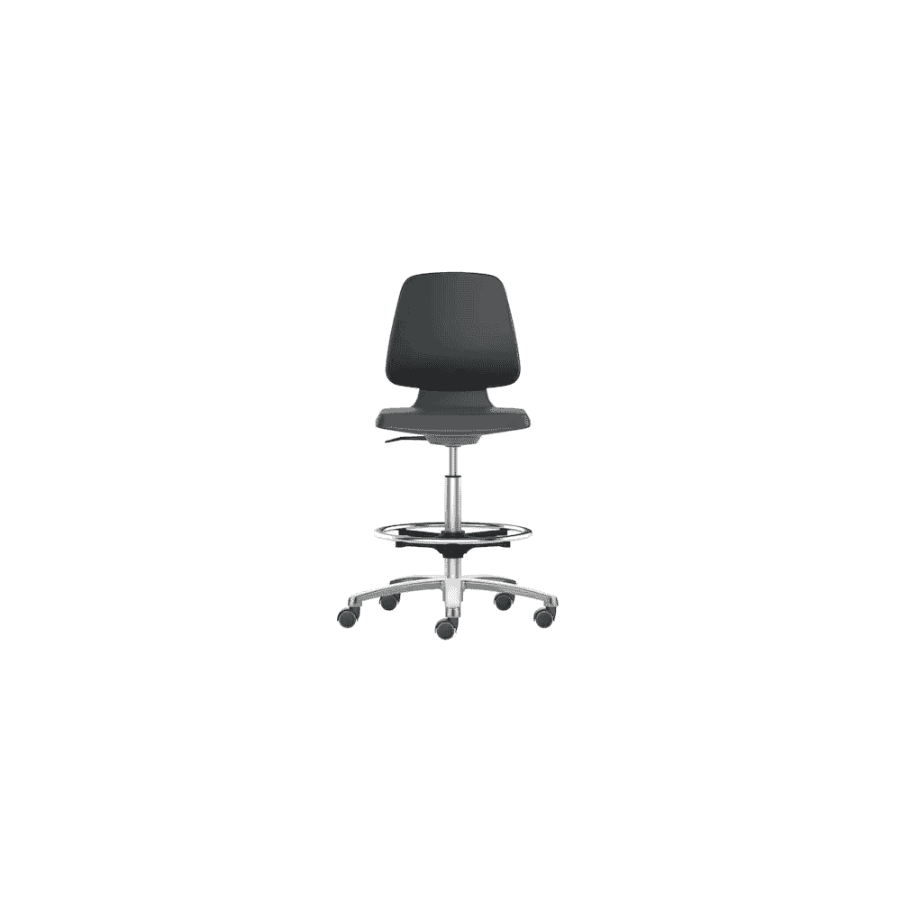 Hoher Drehstuhl Prosedia Labsit mit Rollen, Sitzhöhe 560-810 mm, schwarz