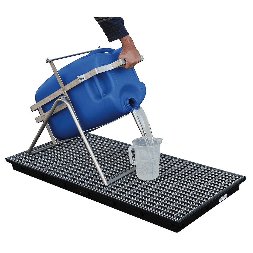Chevalet inox pour bidon jusqu’à 60 litres